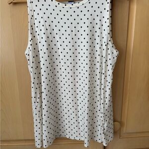 Old Navy Cream Tank with Black Polka Dots